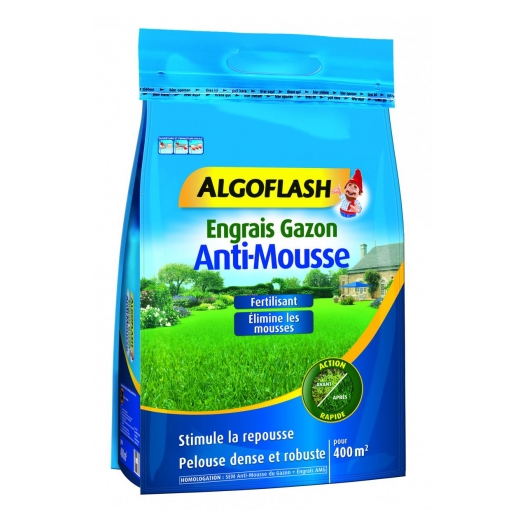 Engrais Gazon Anti-mousse Algoflash 12 Kg - 400 M² | Groupe Compas