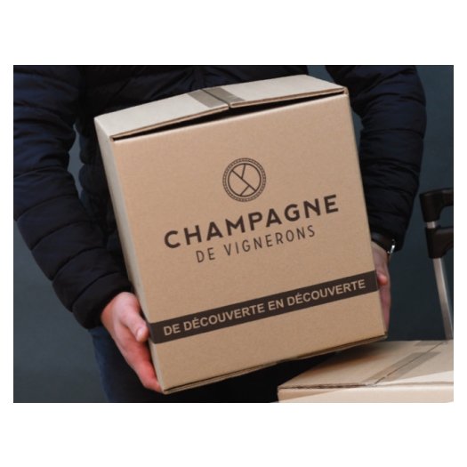 Caisse carton pour envoi de bouteilles de vin et champagne